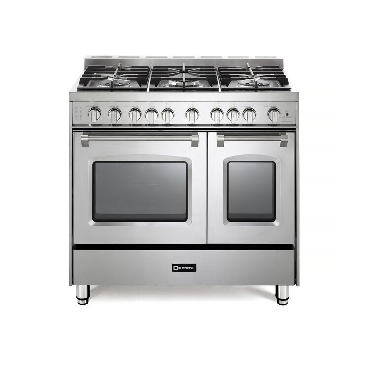 Verona® Prestige 36 Matte Black Double Oven Freestanding Electric Range, Fred's Appliance