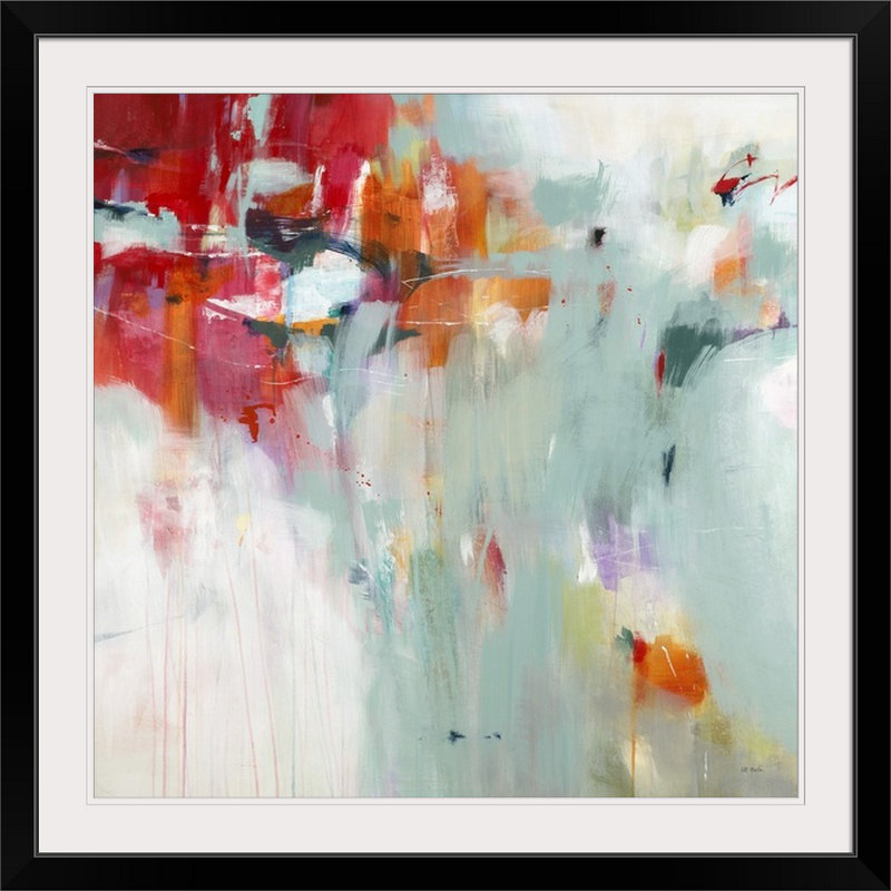 «Glensperth Recollections of Red» par Jill Martin, reproduction d'art, H 28 x l 28 po x P 1 po, Cadre noir