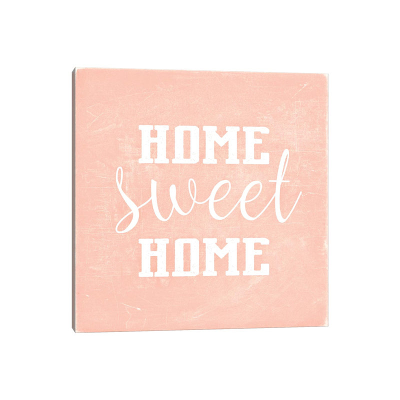 Home Sweet Home Scandi Coral by Monika Strigel - Print on Canvas, Wrapped Canvas, 66.04cm H x 66.04cm W x 1.91cm D