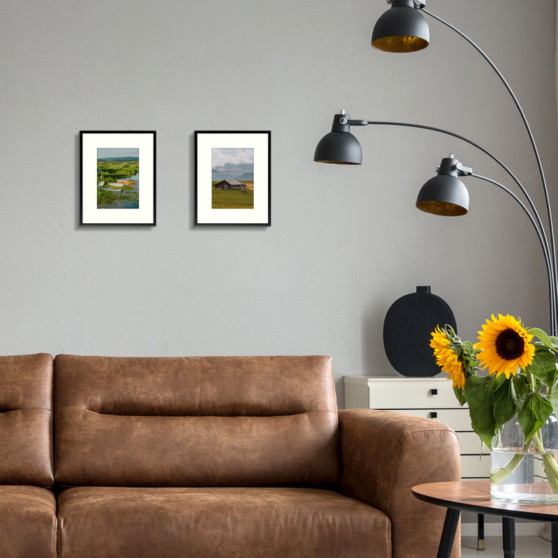 Drennon Metal Picture Frame, Photo Frames or Table Top and Wall Mounting, Black, 8" x 10"