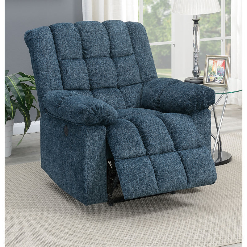 93.98cm Wide Chenille Standard Recliner, Dark Blue