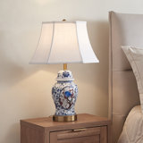 Kennlee 23.7" Ceramic Dimmable Table Lamp With USB Ports & Type C