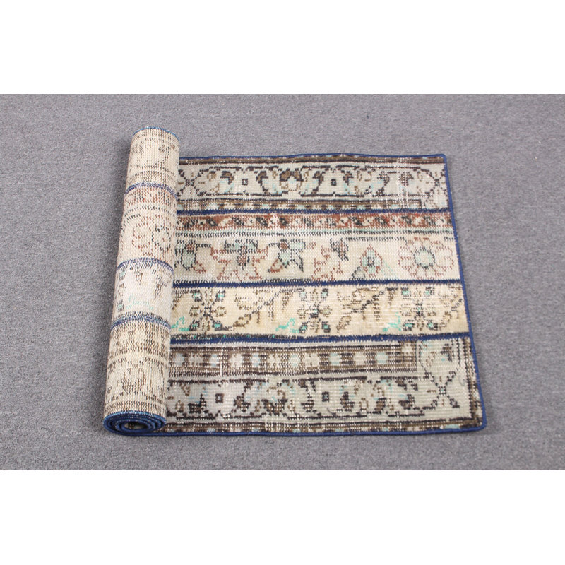 Turkish Anatolian Patchwork Rug - Vintage Small Kitchen Mat or Cute Oushak Rug