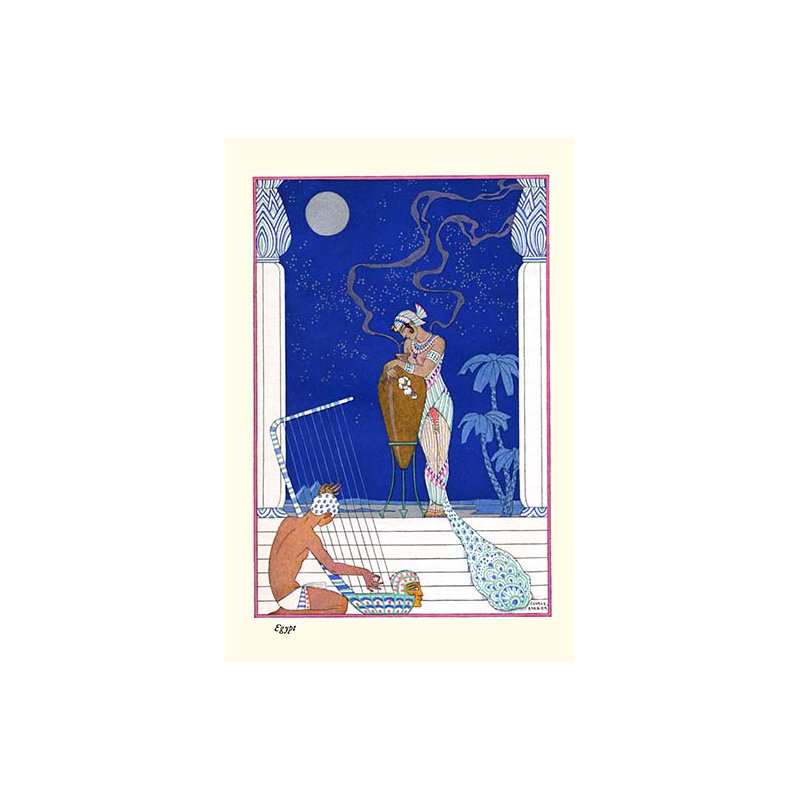 « egypt » par george barbier-impression d’art graphique, H 30 po x l 20 po x P 1,5 po