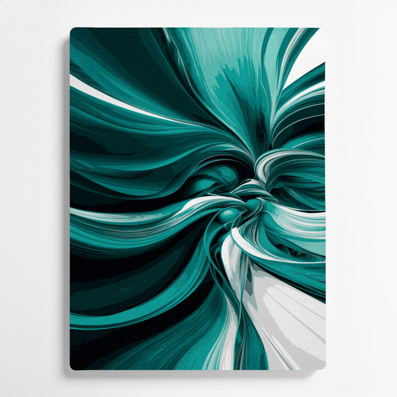 Abstraction numérique 59, art mural vert en métal, H 24 po x l 20 po