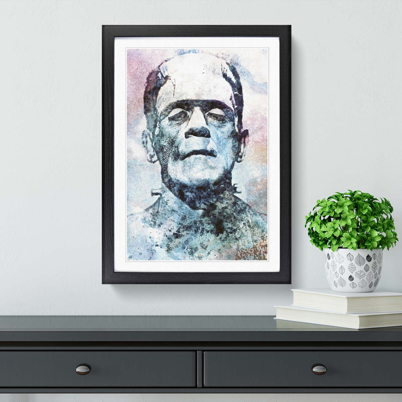 Frankenstein in Abstract - Picture Frame Painting Print, 65cm H x 48cm W x 2cm D, Black Framed