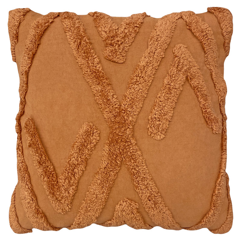 Geometric Square Throw Cushion, Rust, Pillow Cover Only - No Insert