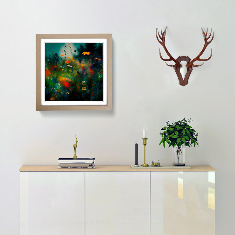 Meadow Expressionism - Framed Print, Oak