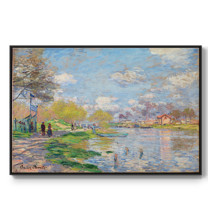 Monet, reproduction d'art encadrée sur toile par Claude Monet, Noir, H 27 po x l 41 po x P 2 po