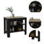 Îlot de cuisine, quatre pieds, trois tablettes - noir / chêne clair-1034395542-1034395529