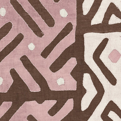 " Kuba Cloth I Sq II Pink And White " by Wild Apple Portfolio Painting Print