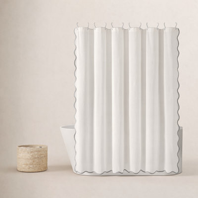 Houston Scalloped Polyester Shower Curtain