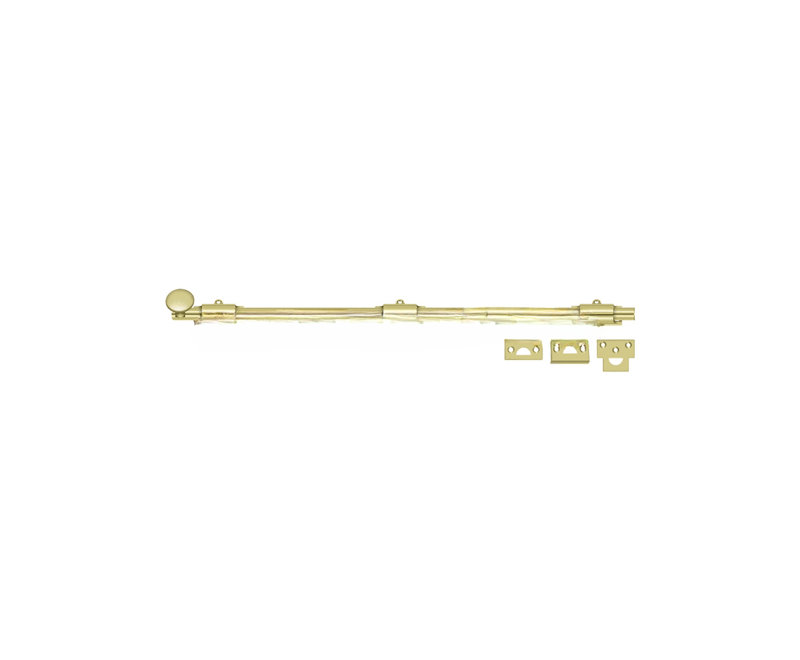 Boulon de surface 24 po Deltana 24SB3; robuste; finition laiton brillant, Laiton brillant