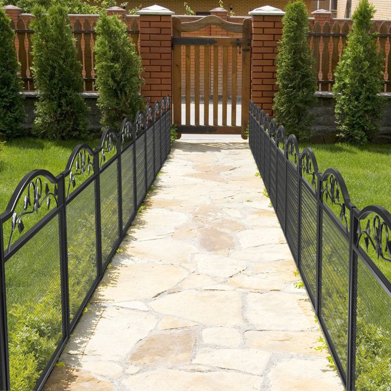 Clôture de jardin d'extérieur en métal, H 31,5 po x l 31,5 po, 5 clôtures identiques