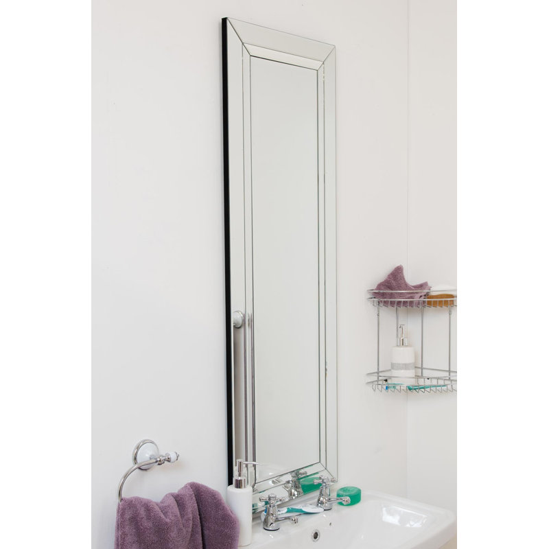 Gerardo Glass Flat Wall Mirror, 120cm H x 40cm W