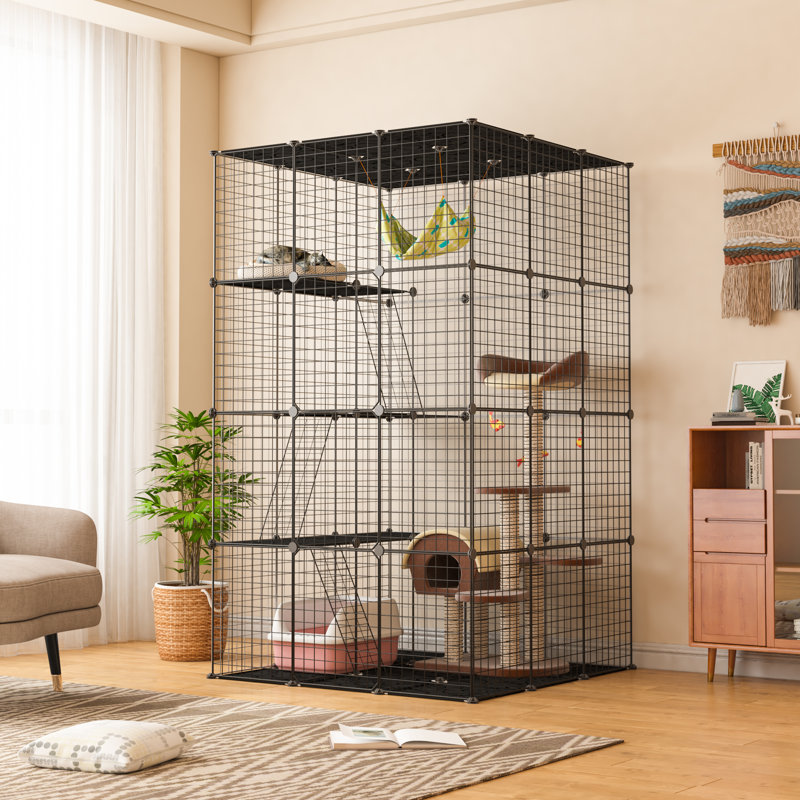 Parc pour chat en cage à 4 niveaux Ceason
