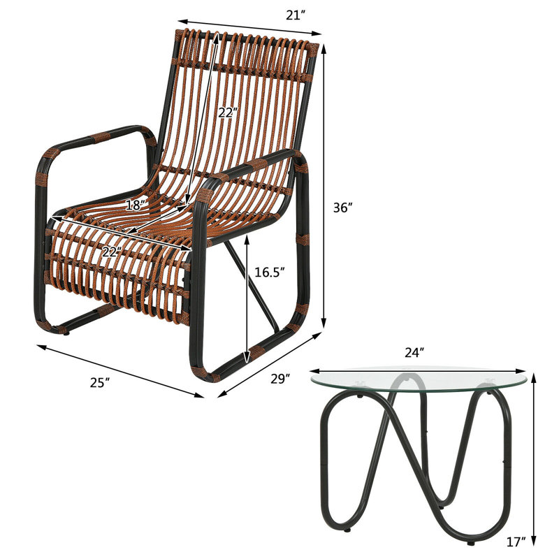 Botello 2 - Person Patio Conversation Set