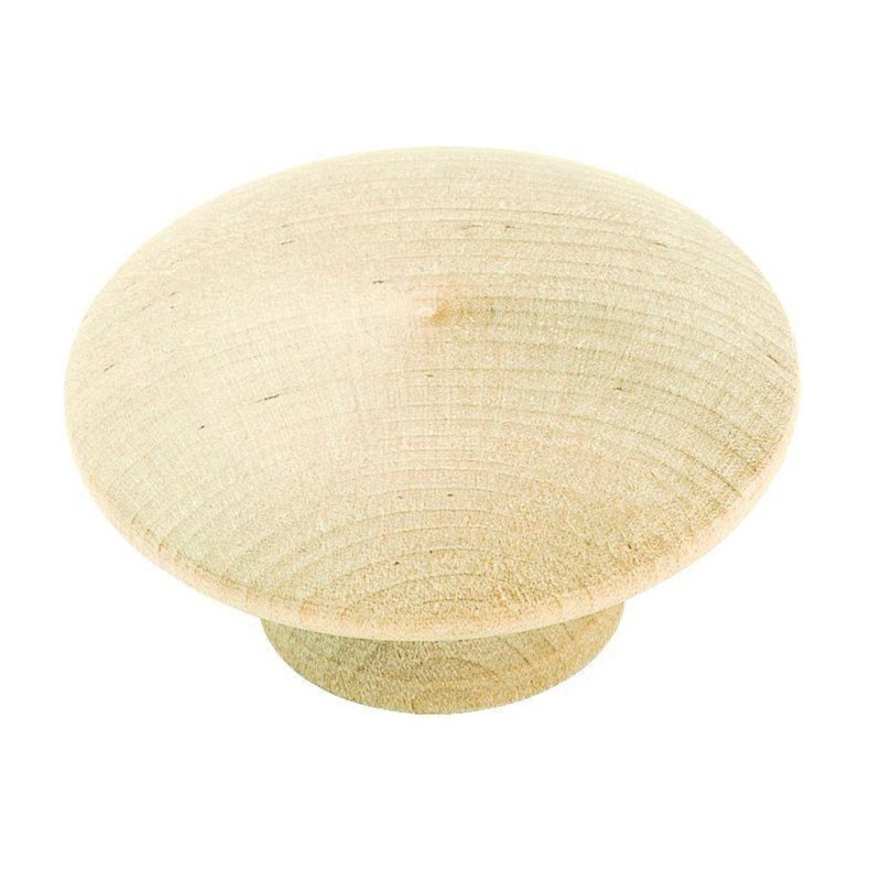 Unfinished Wood 2-Inch Traditional Cabinet Knob