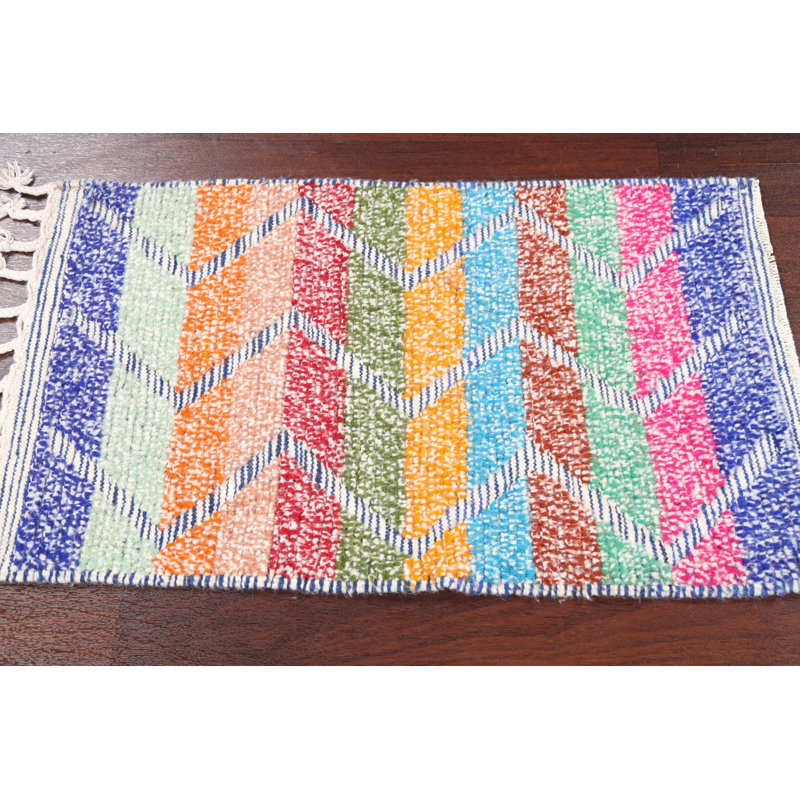 Tapis tribal marocain oriental noué à la main 2 x 3
