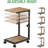 C-shaped Industrial Sofa Side Table With Wheels