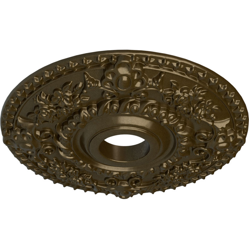 Endurathane Spring Leaf Ceiling Medallion, 19 7/8"OD x 3 5/8"ID x 1 1/4"P (Fits Canopies up to 5 5/8")Hand-Painted Americana Finish