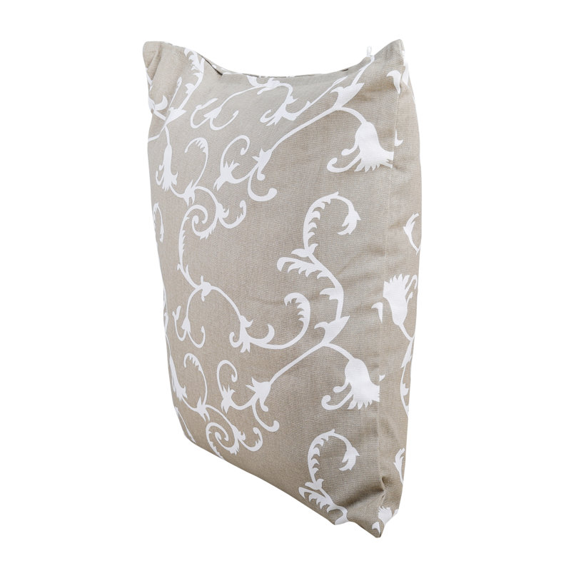  Outdoor Square Cotton Pillow Cover & Insert, Beige