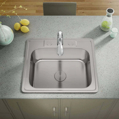 25'' L Drop-In Single Bowl Stainless Steel Kitchen Sink
