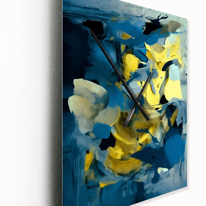 Southern Sunrise Abstract Expressionism IV - Horloges murales à collage abstrait, Grand