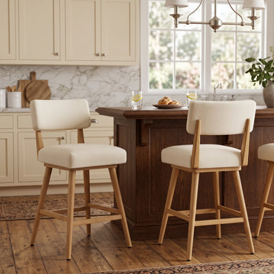 Modern Curved Back Upholstered Counter Stool