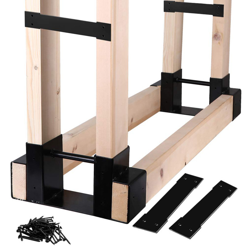 Heavy-Duty Adjustable Firewood Log Brackets - Customizable, Rust-Resistant & Easy To Assemble
