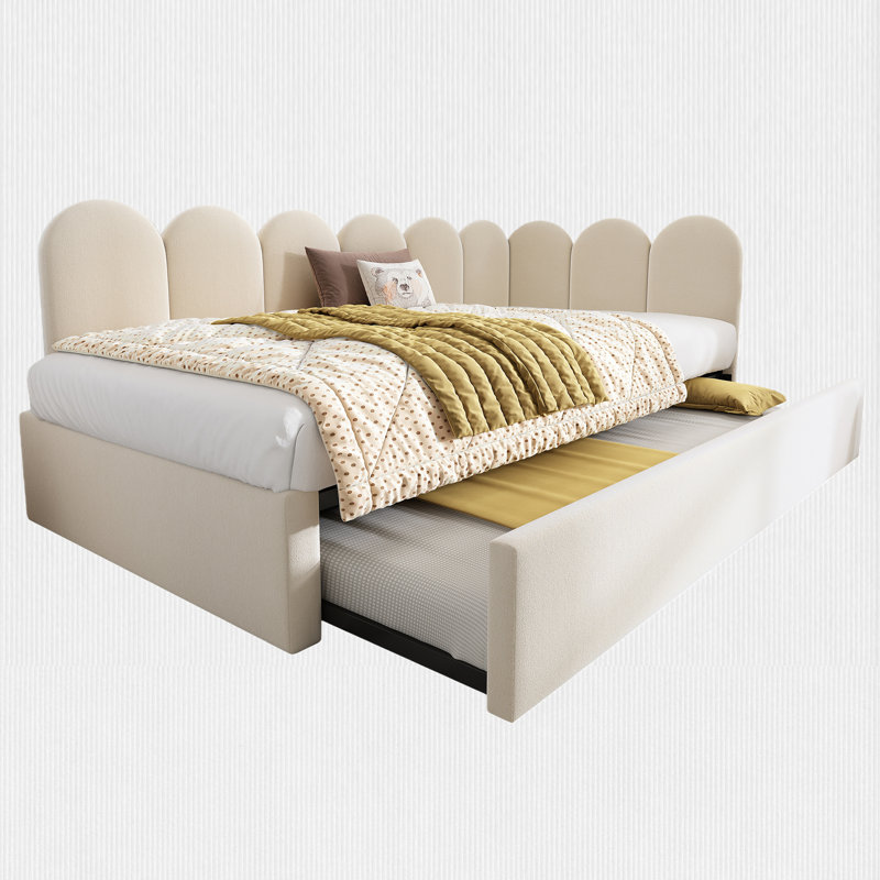 Lit de jour simple avec couchette, Beige