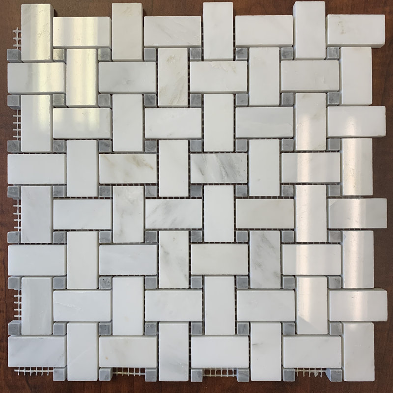 Carreau de mosaïque en marbre à chevrons 12 po x 12 po Alpine