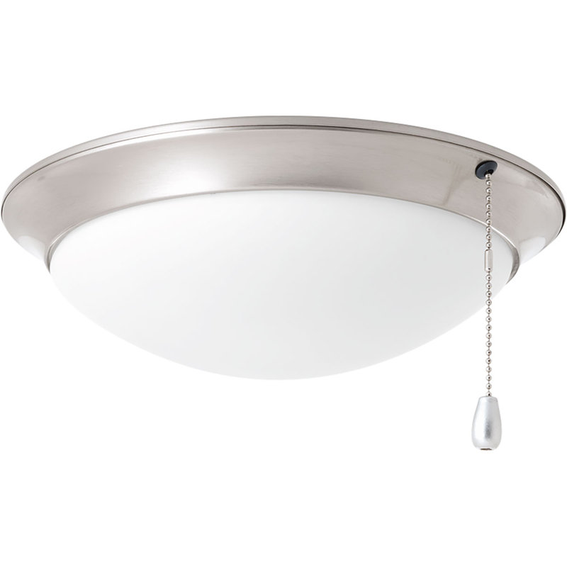 Ventilateur de plafond universel 1 lumière, Nickel brossé