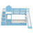 Full-Over-Full Castle-Themed Bunk Bed With 2 Drawers, 3 Shelves And Slide-267486220