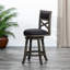 Siège pivotant à hauteur de comptoir de 24 po, gris vieilli, tissu gris anthracite, ajoute du style à la chaise de cuisine, gris vieilli, espace de confort-1535857978-1535857977