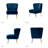 Leona Velvet Accent Chair with Metal Legs-366564311