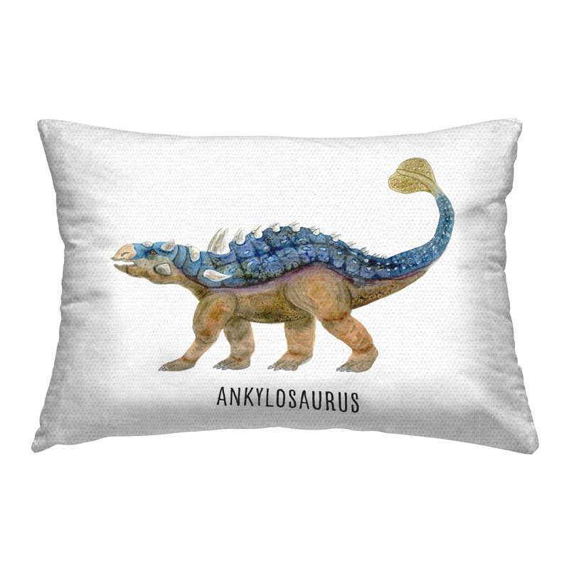 Stupell Industries Ankylosaurus Dinosaur Learning Design by Brett Blumenthal Outdoor Printed Pillow