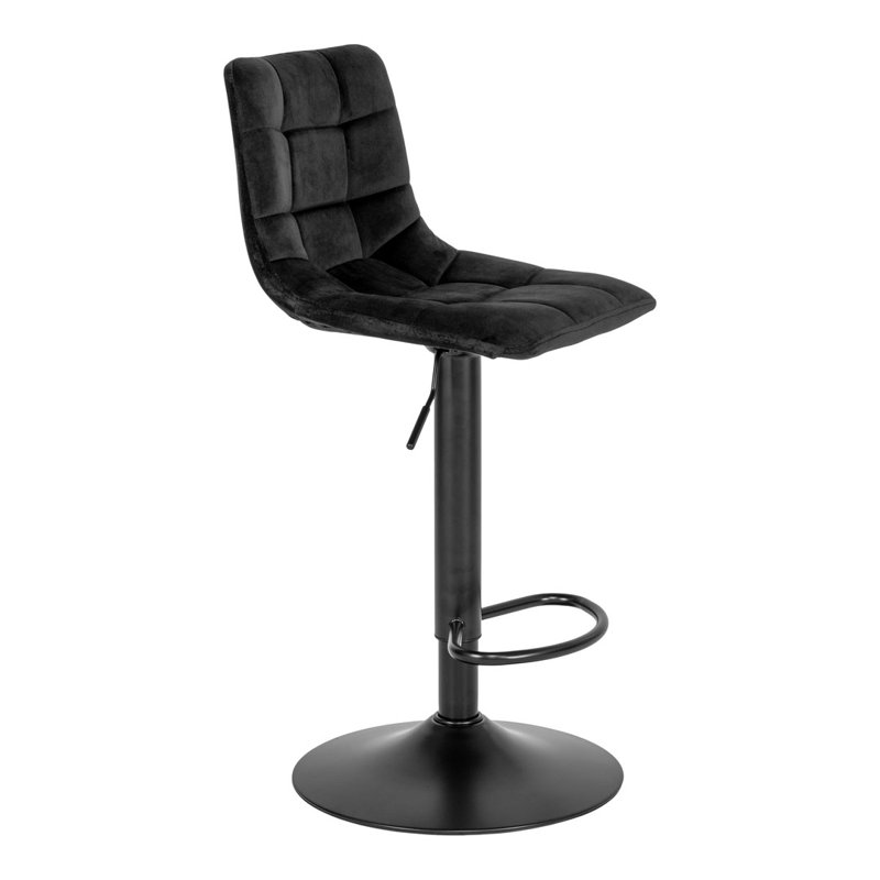Wilmer Swivel Upholstered and Velvet Adjustable Height Bar Stool with Steel Frame