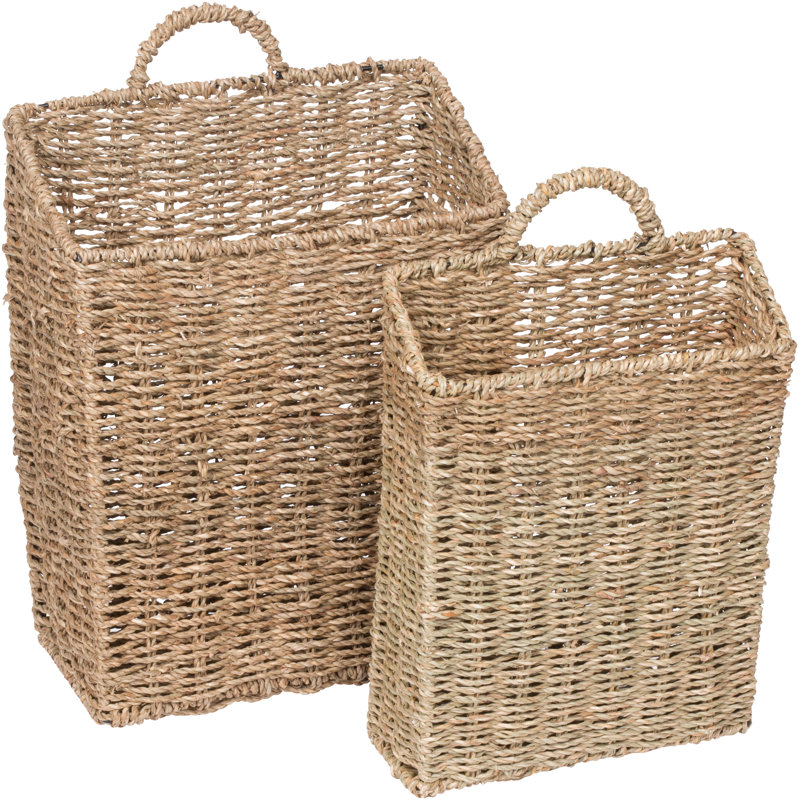 Wike Seagrass Wall Organizer with Wall Baskets