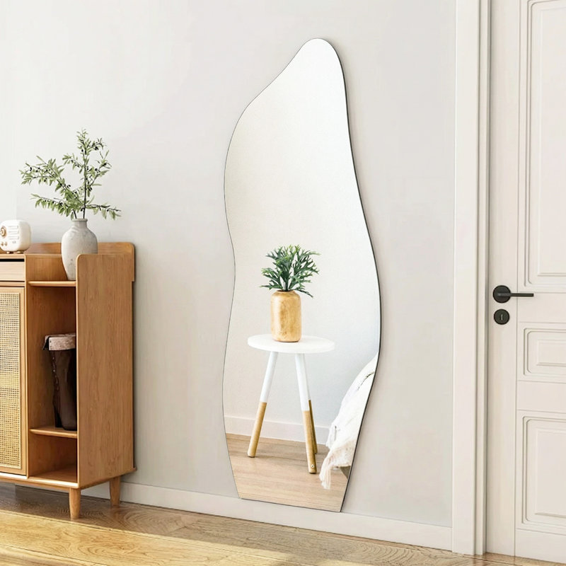 Clear Irregular Stone Shaped Frameless Wall Mirror Float Glass Full Body Viewing Modern Decorative Wall Mirror