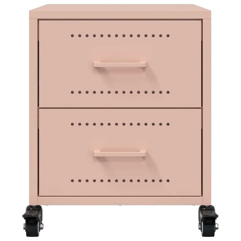 Angala 36cm W Steel Bedside Table, Pink