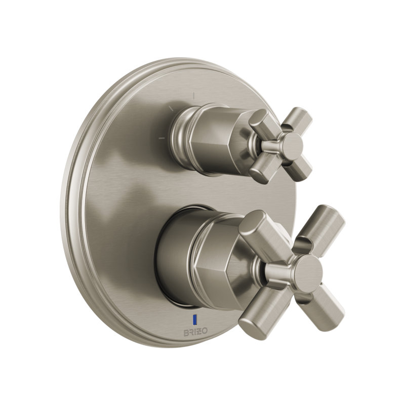 Invari® Pressure Balance Valve With Integrated 3-Function Diverter Trim, Luxe Nickel, Cross