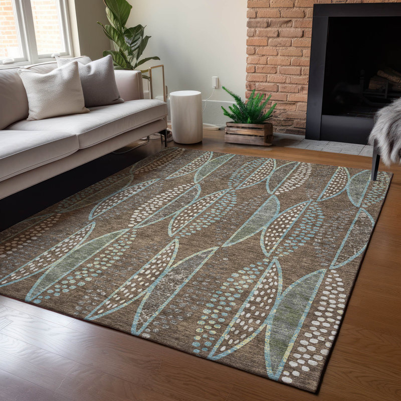 Tapis d'intérieur / extérieur lavable à la machine Chantille ACN2711, Brun, 10 pi x 14 pi