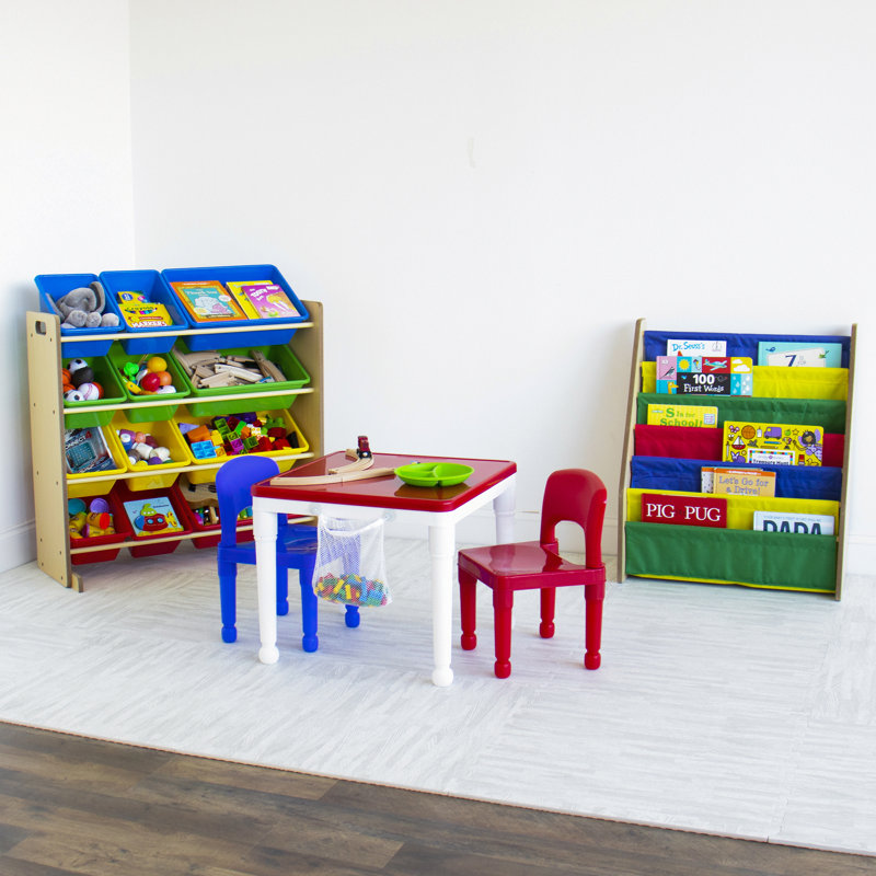 Organisateur de jouets avec bacs Rafael, Naturel / primaire