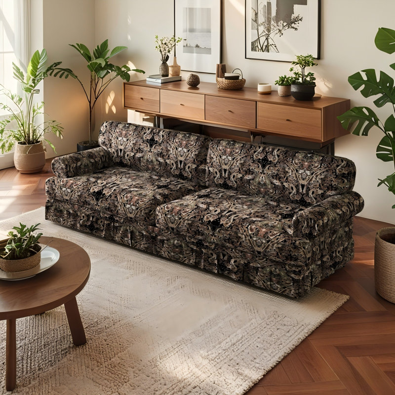 Canapé 93,7 po 4 places en chenille, H 33 po x l 93 po x P 38 po, Black