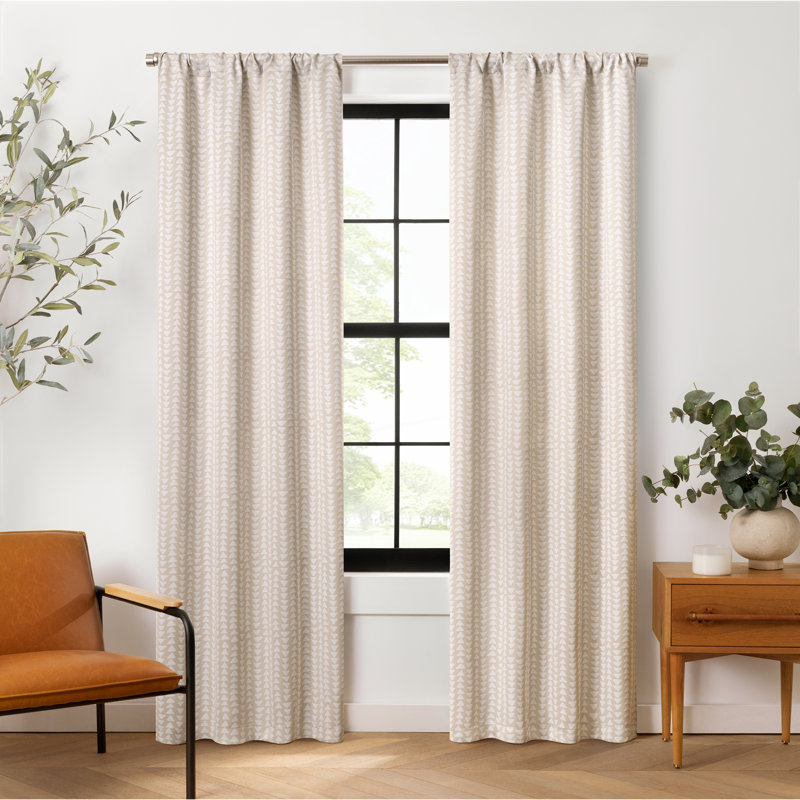 Naya Blackout Curtain Single Panel, 37" W x 84" L, Linen
