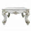 Table basse antique avec perle décorative - ajoute une touche distinctive aux pieds à volutes décoratifs pour divers espaces
