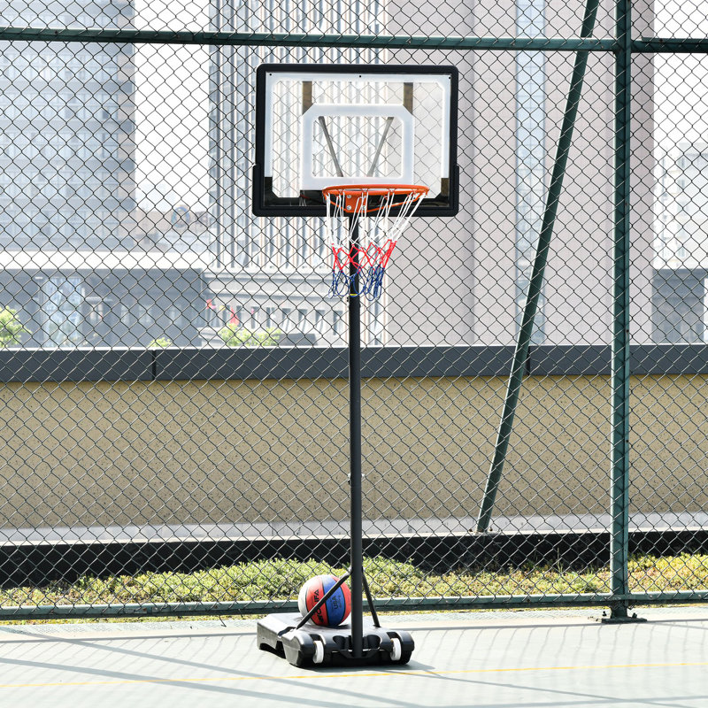 Soozier Adjustable Height 32.75'' W Steel Portable Full-Size Basketball Hoop