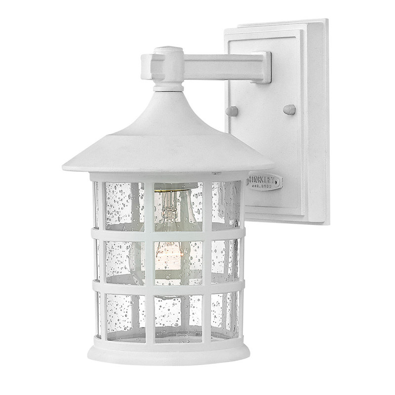 Freeport Textured White 1 - Bulb Outdoor Wall Lantern, 9.25" H x 6" W x 7" D, MED, White