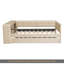 Lit plateforme double tapissier pleine grandeur avec tablettes de rangement, bureau, station de charge et lit gigogne, beige-1124827384